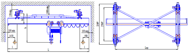 Схема мостового однобалочного подвесного крана гп 10т